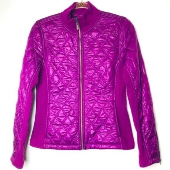 Prana Fushia quilted puffer jacket Small BoxO maroon insulated - Picture 1 of 9